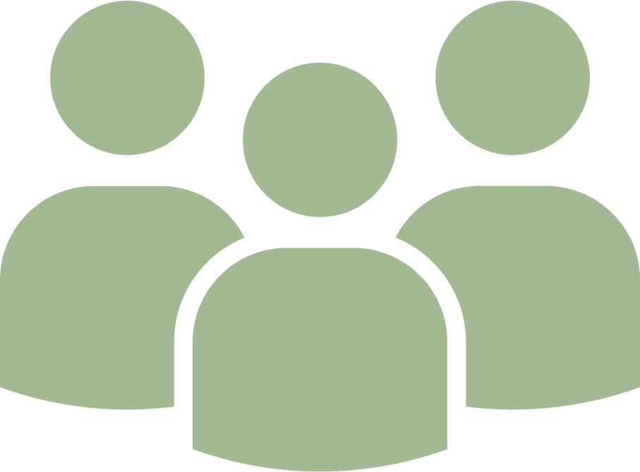Instructors, represented by three sage green silhouettes of people